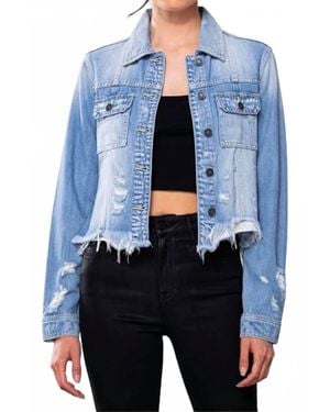 Hidden Jeans Distressed Jean Jacket - Blue