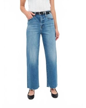 DAZE Pleaser High Rise Wide Ankle Jeans - Blue