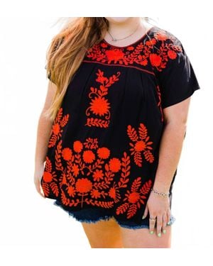 Layerz Clothing Jones Patterned Top - Red
