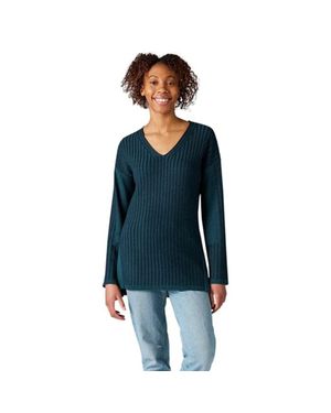 Smartwool Shadow Pine V Neck Rib Sweater - Blue