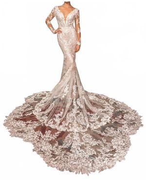 Kitty Chen Couture Julianna Sheer Mesh Dress - Natural