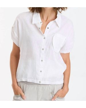 XCVI Abner Dolman Sleeves Linen Top - White