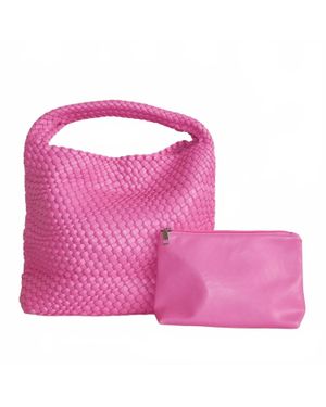 Lemonbella Woven Tote Bag - Pink