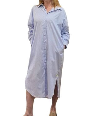 Caryn Lawn Piper Long Dress - Blue