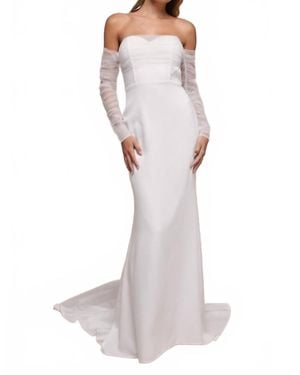 Lulus Eternal Bliss Tulle Off-The-Shoulder Bustier Maxi Dress - White