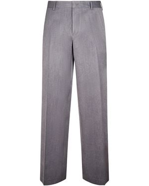 Cellar Door Straight-Leg Tailored Pants With Textured Finish - Gray
