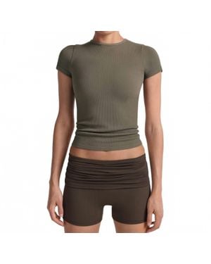 NikeSKIMS Ribbed Seamless Short Sleeve Top - Green
