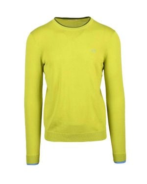 Sun 68 Crew Neck Cotton Sweater - Yellow