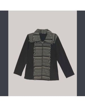 Jayli Cotton Fleece Stonewash Jacket With Gherri Cotton Panel - Gray