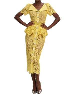 Vincent Midi Dress - Yellow
