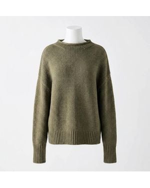 Faherty Sunwashed Cotton Rolled Neck Sweater - Green