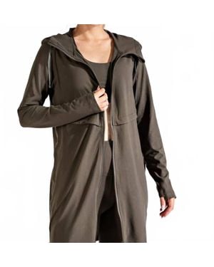 Rae Mode Long Hooded Active Jacket - Black