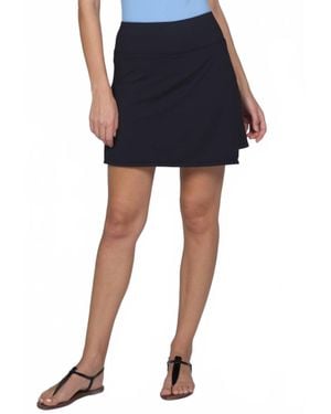 IBKUL Faux Wrap Print Skort - Blue
