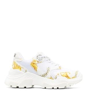 Versace Jeans Couture Berry Baroque Motif Chunky Sneakers - White