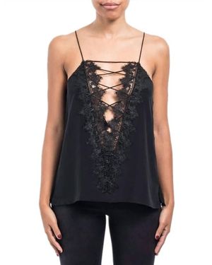 Cami NYC Charlie Silk Lace Top - Black