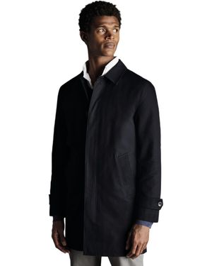 Charles Tyrwhitt Classic Showerproof Cotton Raincoat - Black