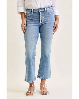 Judy Blue Mid Rise Kick Flare Jeans - Blue