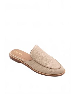 Kaanas Sardinia Snake Embossed Mule - Natural