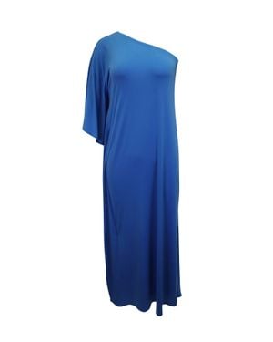 Michael Kors One-Shoulder Maxi Evening Dress - Blue