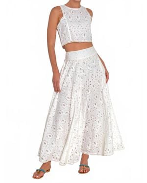 Gretchen Scott Sexy Summer Top Embroidered Eyelet - White