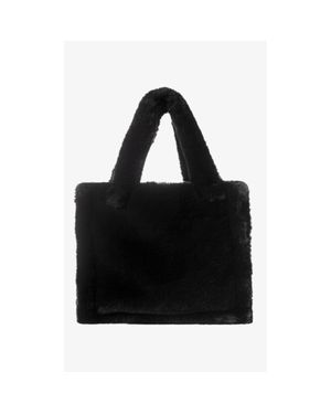 Lamarque Jade Faux Fur Tote Bag - Black