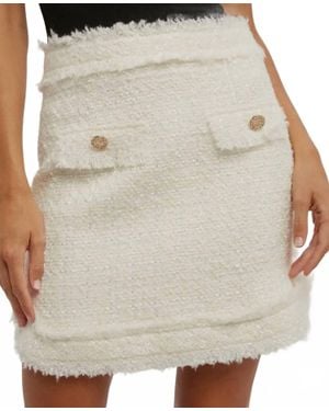 Bluivy Tara Tweed Skirt - White