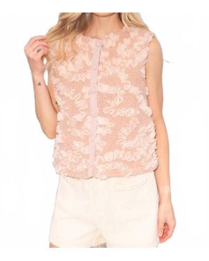 Voya Textured Sherpa Vest - Pink