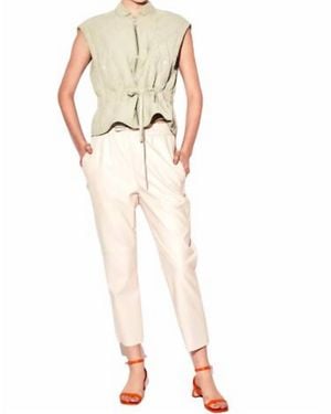 DELUC Vegan Leather Fleetwood Pants - Natural