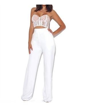 Miss Circle Never Enough Stretch Crepe Wide Leg Pants - White