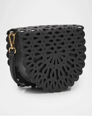Jonathan Simkhai Mccall Laser Cut Leather Saddle Bag - Black