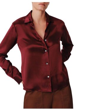ATM Silk Charmeuse Classic Shirt - Red
