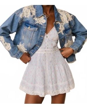 LoveShackFancy Amana Jean Jacket - Blue