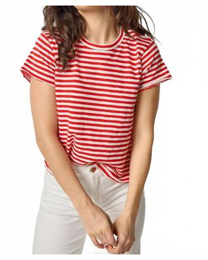 Lilla P Stripe Boyfriend Tee - Red
