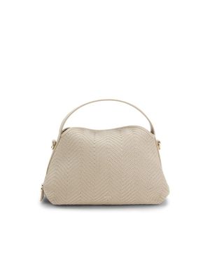 BOSS Woven Crossbody Bag With Double B Monogram - Natural