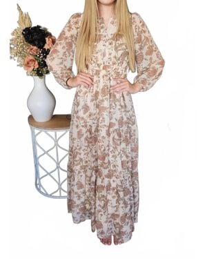 She + Sky Floral Tiered Maxi Dress - White