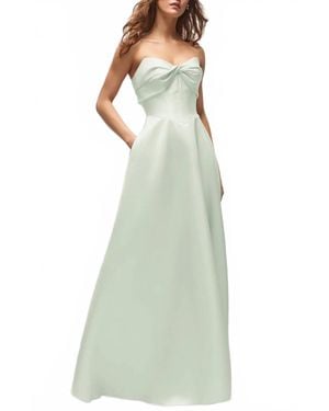 Alfred Sung Antoinette Strapless Mikado Gown - Green