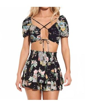 Maaji Floral Bouquet Riley Crop Top - Black