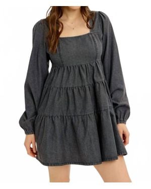 Idem Ditto Voluminous Balloon Sleeves Babydoll Dress - Black