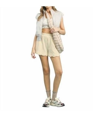Umgee High Waist Pull On Shorts - Natural