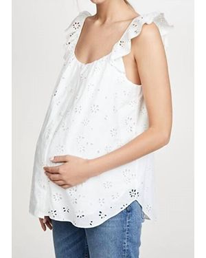 HATCH Fleur Eyelet Tank Top - White