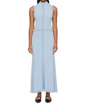 Clea Avalon Fringe Knit Dress - Blue