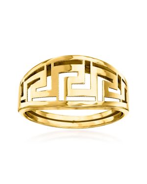 Ross-Simons Italian 14Kt Greek Key Ring - Metallic