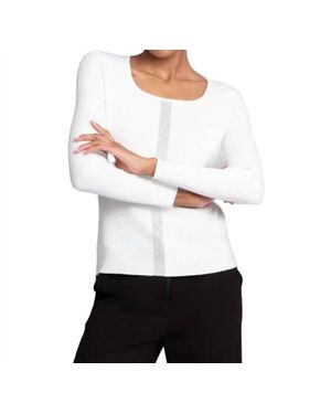 Alison Sheri Scoop Neck Ribbed Sweater - White