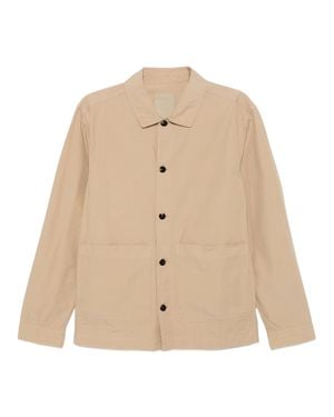 Woolrich Minimalist Cotton Classic Collar Jacket - Natural