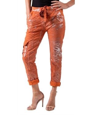 Gigi Moda Umbria Cotton Skinny Pants - Red