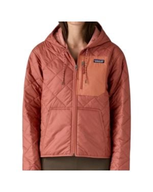 Patagonia Diamond Quilted Bomber Hoodie - Red