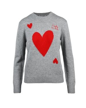 MC2 Saint Barth Crewneck Sweater With Heart Motifs And Premium Blend - White