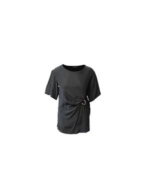 Roberto Cavalli Silk Buckle Detail Blouse - Black