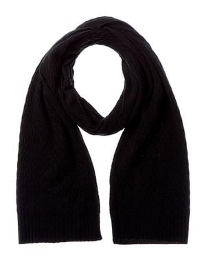 Forte Cashmere Textured Cashmere Scarf - Black