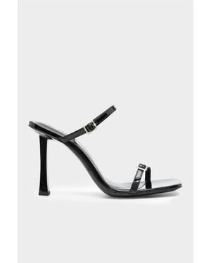 BY FAR Flick Patent Leather Sandal - Black